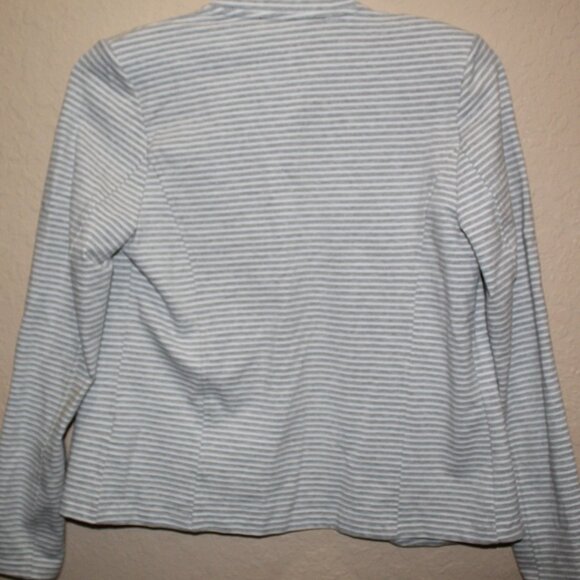 Tommy Hilfiger Women's Gray & White Striped Double-Breasted Blazer Jacket Size M - Picture 4 of 11